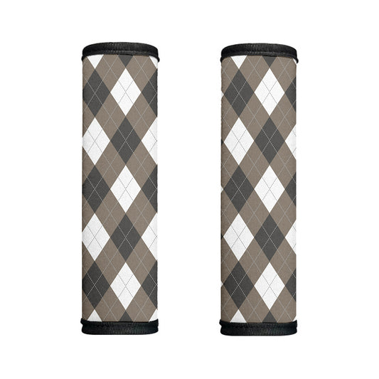 Brown And White Argyle Pattern Print Handle Covers