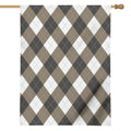 Brown And White Argyle Pattern Print House Flag