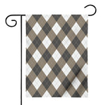 Brown And White Argyle Pattern Print House Flag
