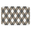 Brown And White Argyle Pattern Print Indoor Door Mat