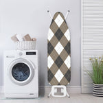 Brown And White Argyle Pattern Print Ironing Board Cover