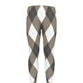 Brown And White Argyle Pattern Print Men's Leggings