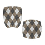 Brown And White Argyle Pattern Print Office Chair Cover