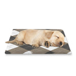 Brown And White Argyle Pattern Print Pet Cooling Mat Cover