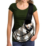 Brown And White Argyle Pattern Print Pet Sling Carrier