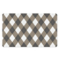Brown And White Argyle Pattern Print Polyester Doormat