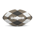 Brown And White Argyle Pattern Print Rugby Ball