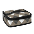 Brown And White Argyle Pattern Print Small Lunch Bag