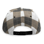 Brown And White Argyle Pattern Print Snapback Cap