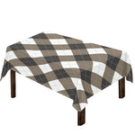 Brown And White Argyle Pattern Print Tablecloth