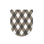 Brown And White Argyle Pattern Print Toilet Lid Cover