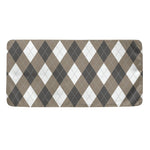 Brown And White Argyle Pattern Print Towel