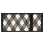 Brown And White Argyle Pattern Print Trifold Wallet