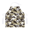 Brown And White Camouflage Print Adjustable Apron