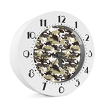 Brown And White Camouflage Print Alarm Clock