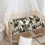 Brown And White Camouflage Print Baby Crib Sheet
