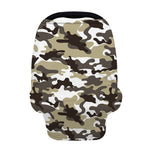 Brown And White Camouflage Print Baby Seat Cover