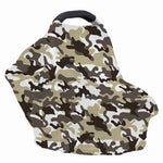 Brown And White Camouflage Print Baby Seat Cover