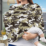Brown And White Camouflage Print Baby Seat Cover