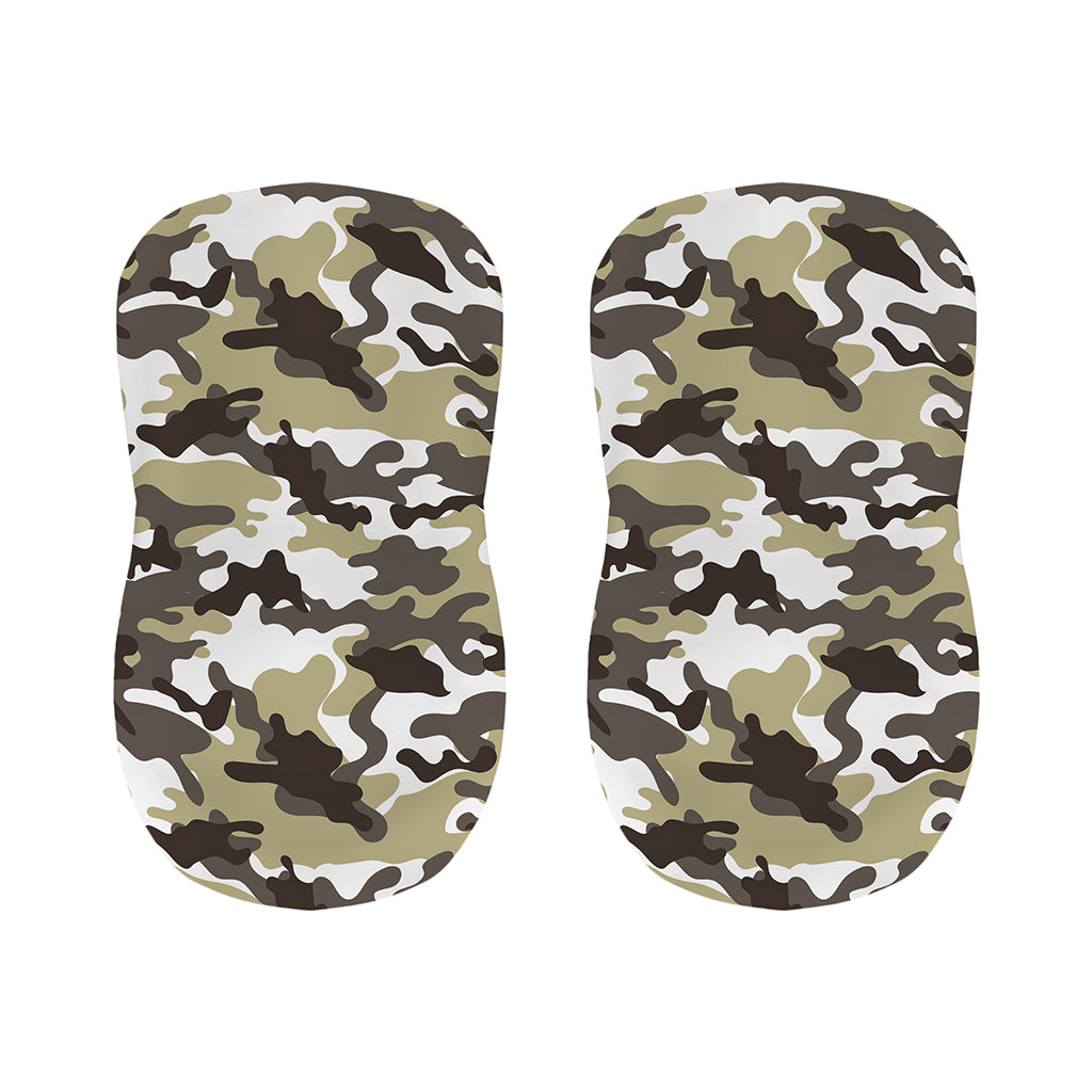 Brown And White Camouflage Print Bar Stool Covers
