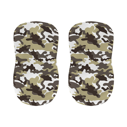 Brown And White Camouflage Print Bar Stool Covers