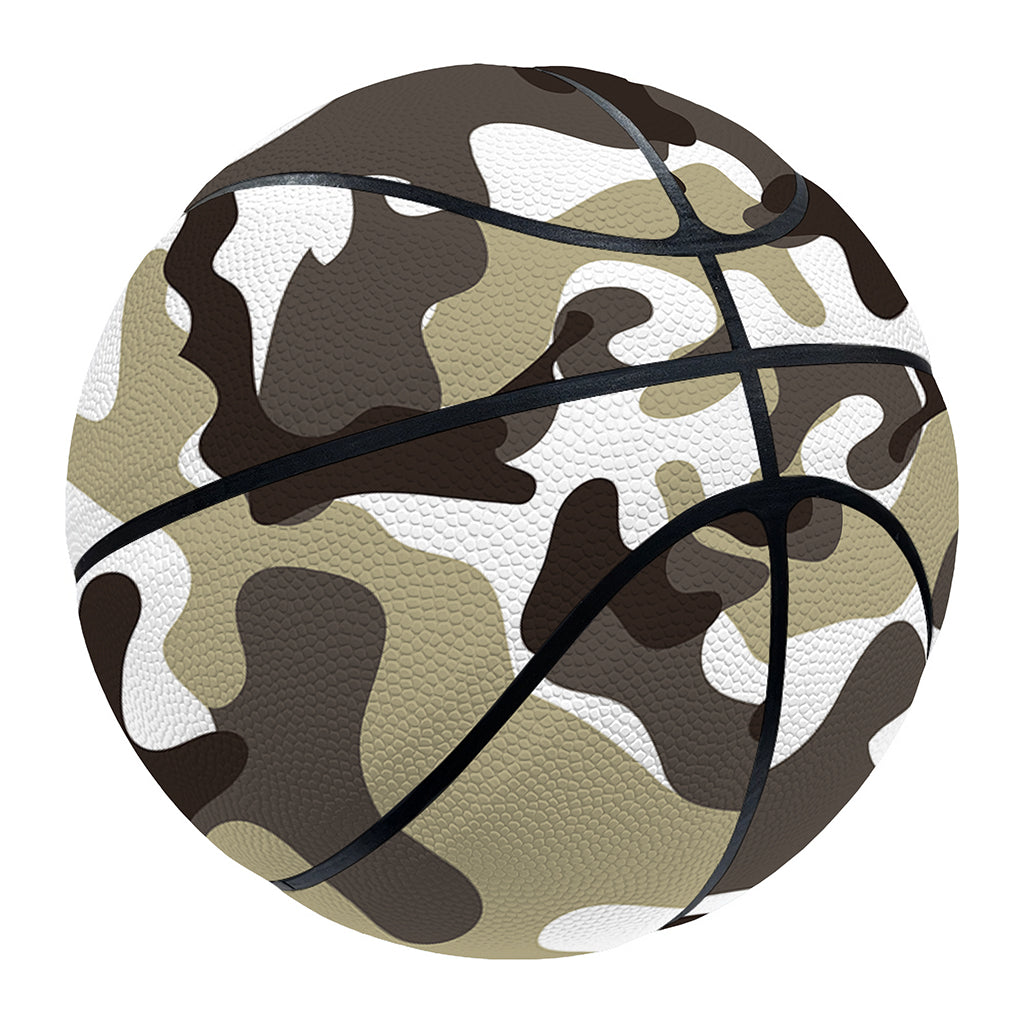 Brown And White Camouflage Print Basketball