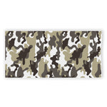 Brown And White Camouflage Print Beach Towel