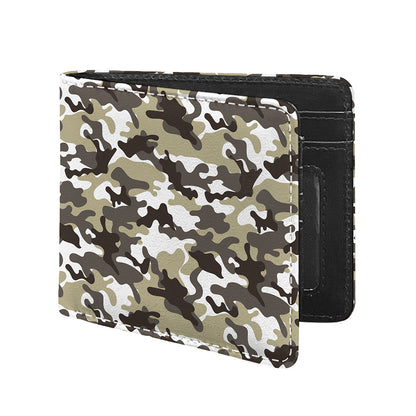 Brown And White Camouflage Print Bifold Wallet