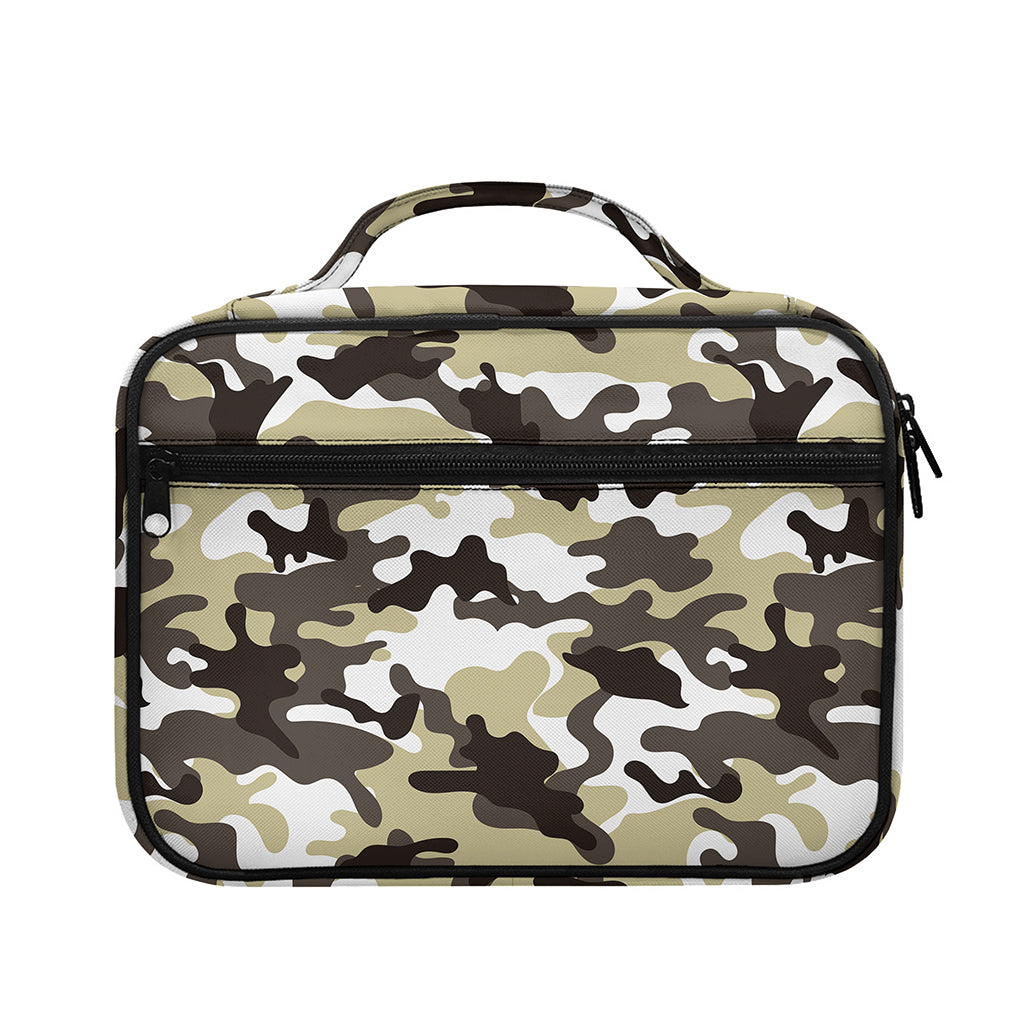 Brown And White Camouflage Print Briefcase Bible Bag