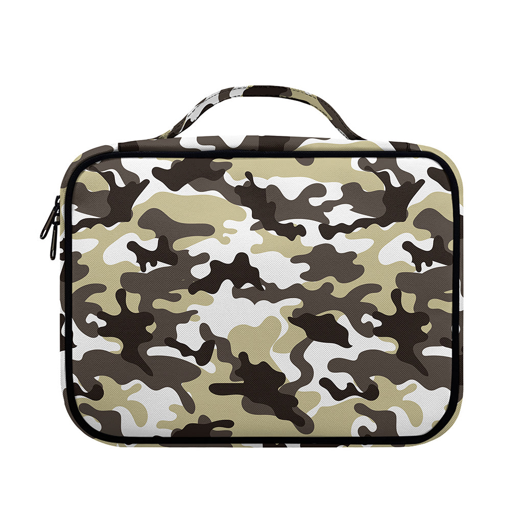 Brown And White Camouflage Print Briefcase Bible Bag