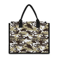 Brown And White Camouflage Print Canvas Tote Bag