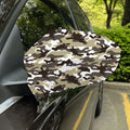 Brown And White Camouflage Print Car Side Mirror Covers