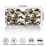 Brown And White Camouflage Print Car Windshield Sun Shade