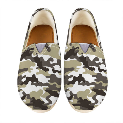 Brown And White Camouflage Print Casual Shoes