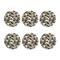 Brown And White Camouflage Print Coaster Set