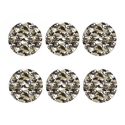 Brown And White Camouflage Print Coaster Set