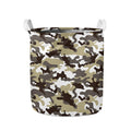Brown And White Camouflage Print Collapsible Laundry Basket