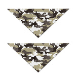 Brown And White Camouflage Print Dog Bandana