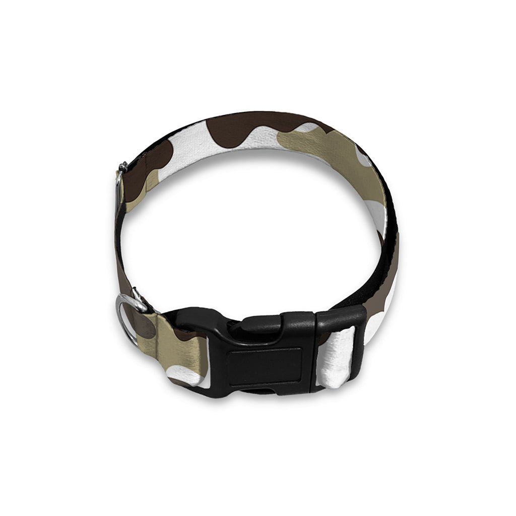 Brown And White Camouflage Print Dog Collar