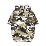 Brown And White Camouflage Print Dog Zip Up Hoodie