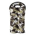 Brown And White Camouflage Print Double Neoprene Wine Tote