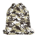 Brown And White Camouflage Print Drawstring Bag