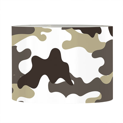 Brown And White Camouflage Print Drum Lamp Shade