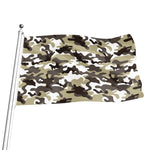 Brown And White Camouflage Print Flag