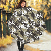 Brown And White Camouflage Print Foldable Umbrella