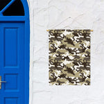 Brown And White Camouflage Print Garden Flag