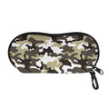 Brown And White Camouflage Print Glasses Case