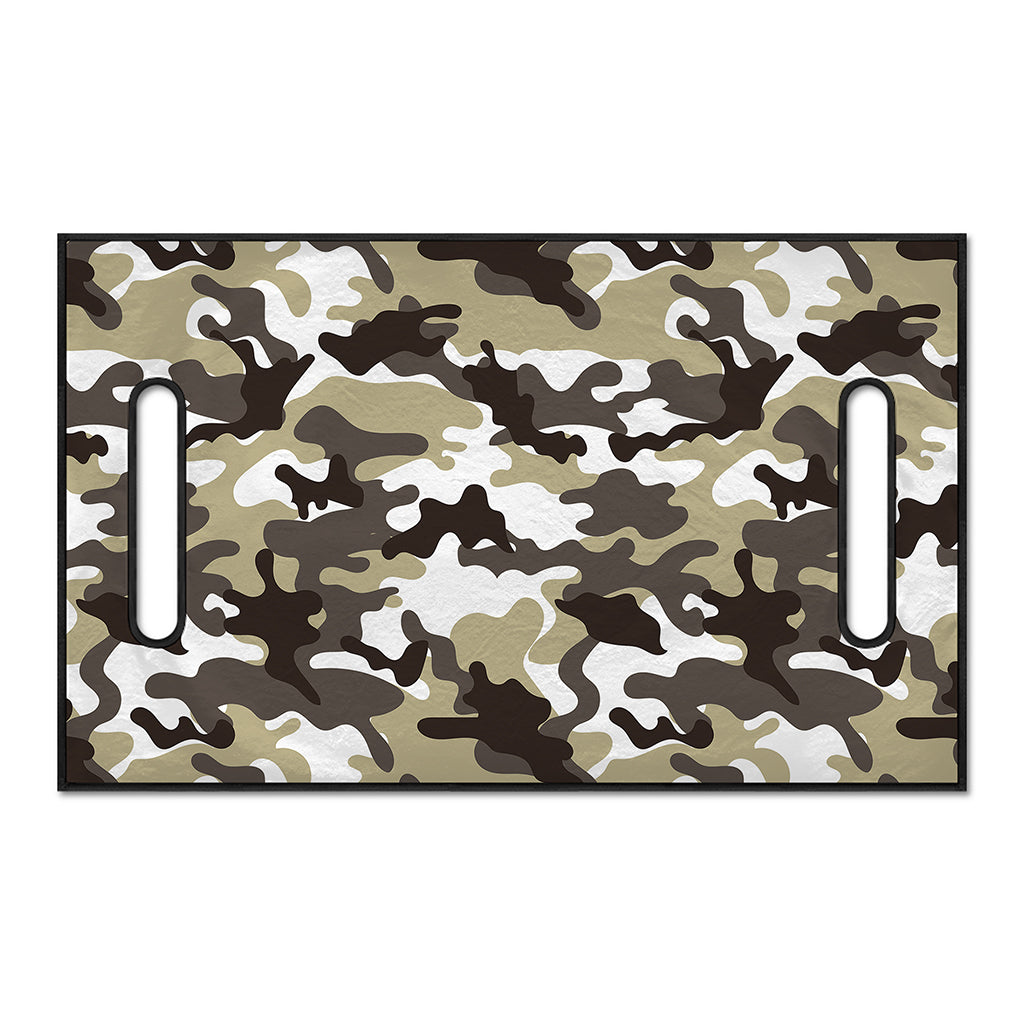 Brown And White Camouflage Print Golf Cart Seat Cover