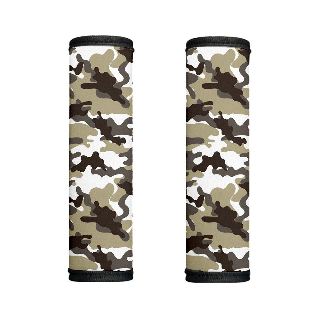 Brown And White Camouflage Print Handle Covers