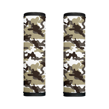Brown And White Camouflage Print Handle Covers